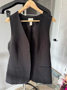 H&M Black Sleeveless Tailored Vest